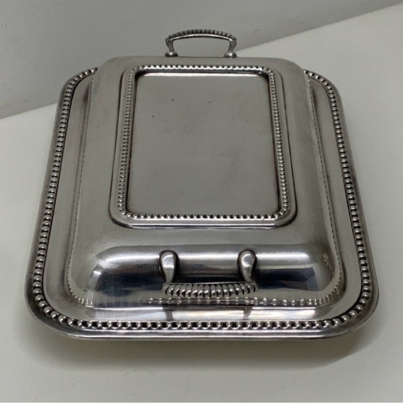 Antique Wallace EPNS Silver Plated Gadrooned Lidded Handled Serving Dish England - Picture 2 of 16
